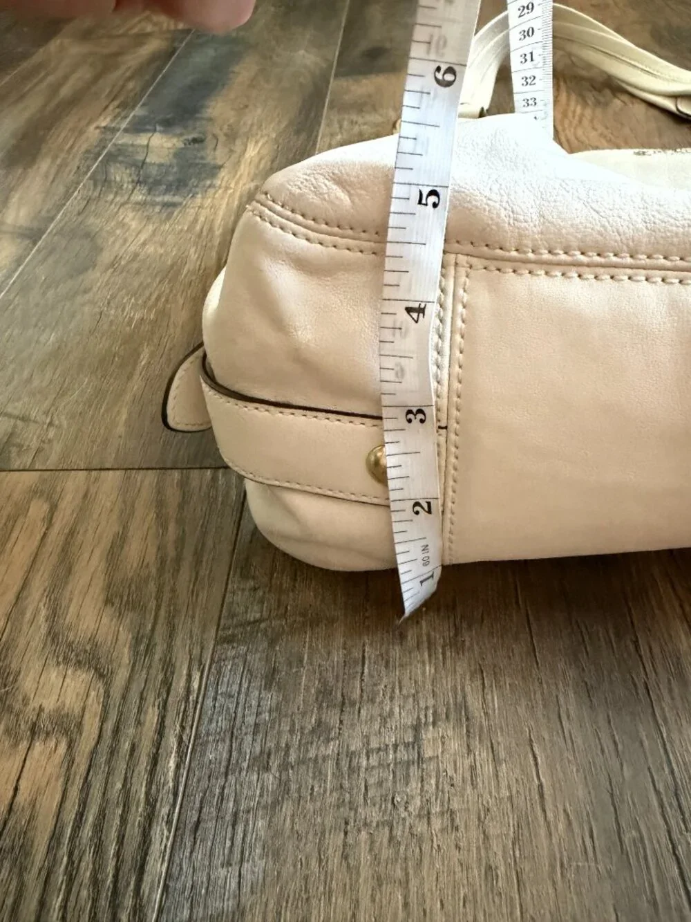 VTG Coach 14336 Madison Maggie Hobo Shoulder bag Gold Tag Ivory Leather Y2K